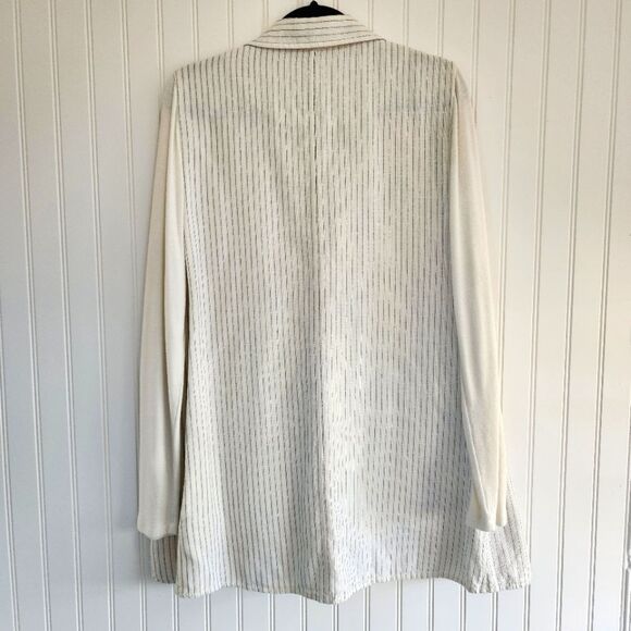 SOFT SURROUNDINGS Pippa Striped Cream Blazer Light Academia Minimalist Large - Picture 6 of 8